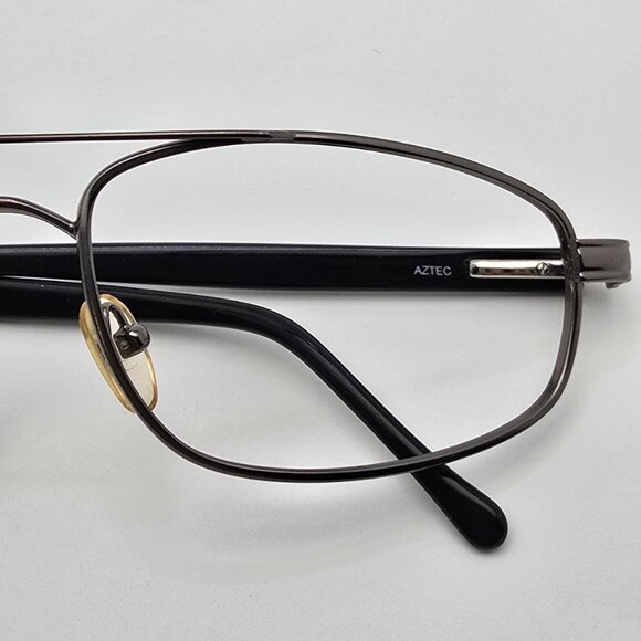 Aztec Collection AZ505 Gunmetal Gloss Black Aviator Eyeglasses Frame w Flexhinge - Picture 11 of 12